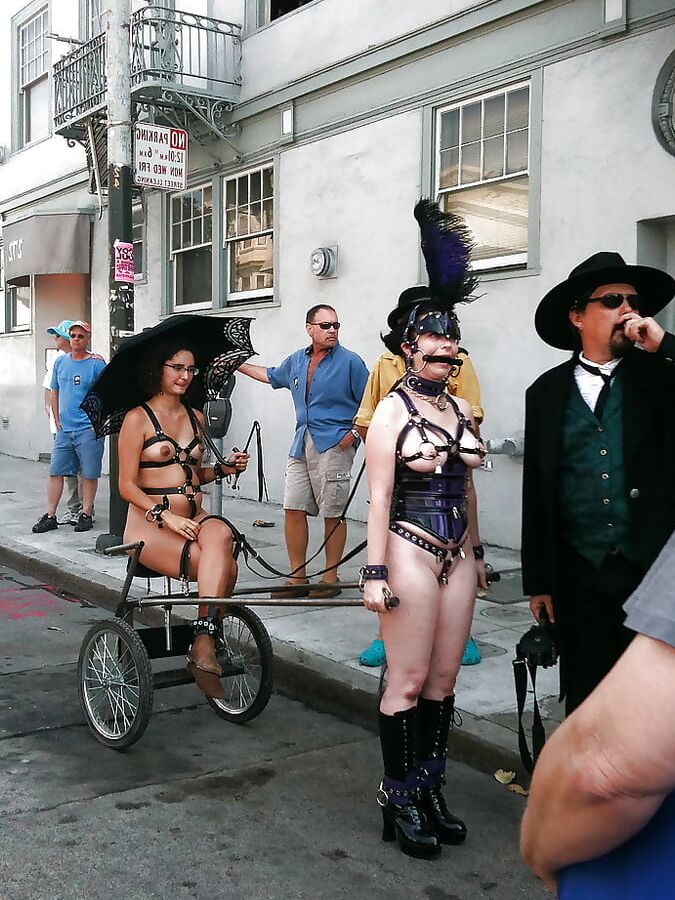 Cute Prego Pony-Girl in Harness at Folsom Street Fair