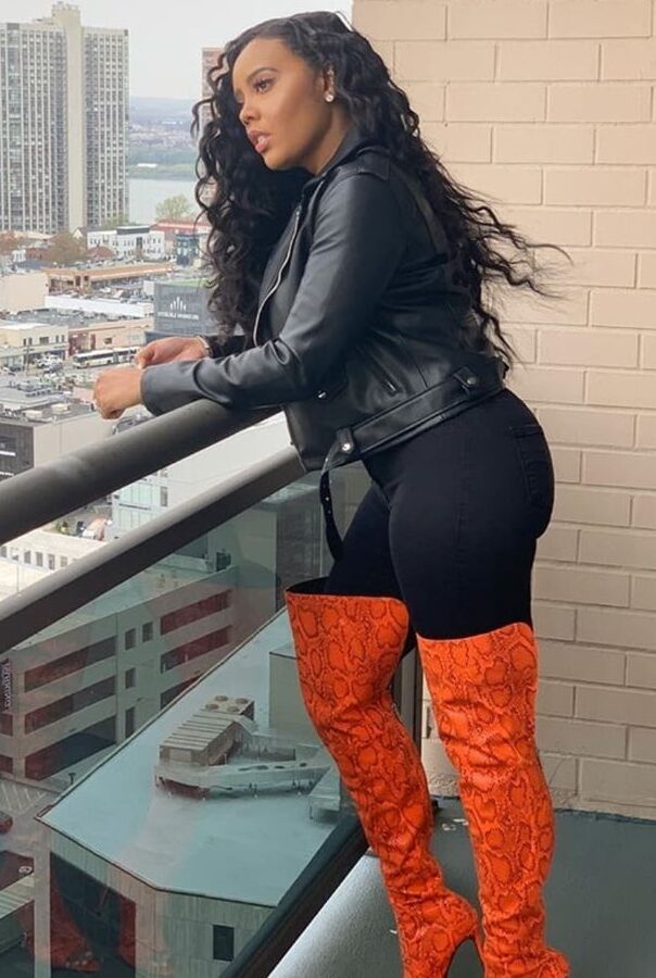 Female Celebrity Boots &amp; Leather - Angela Simmons