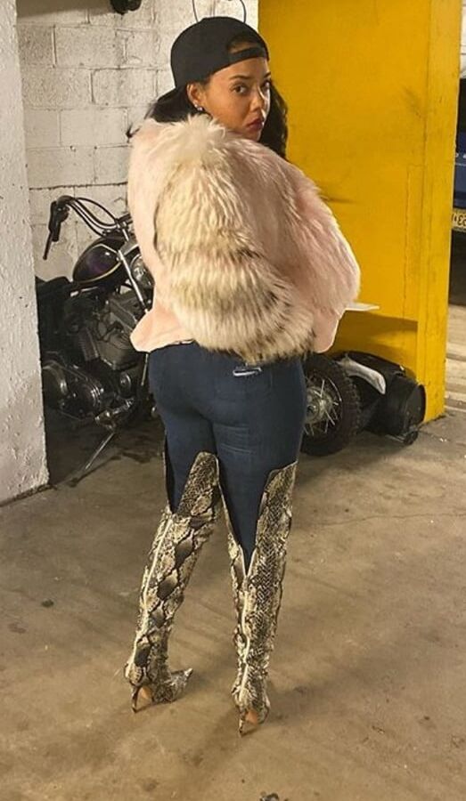 Female Celebrity Boots &amp; Leather - Angela Simmons