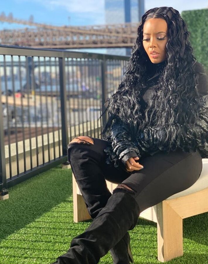 Female Celebrity Boots &amp; Leather - Angela Simmons