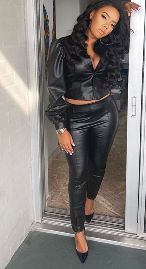 Female Celebrity Boots &amp; Leather - Angela Simmons