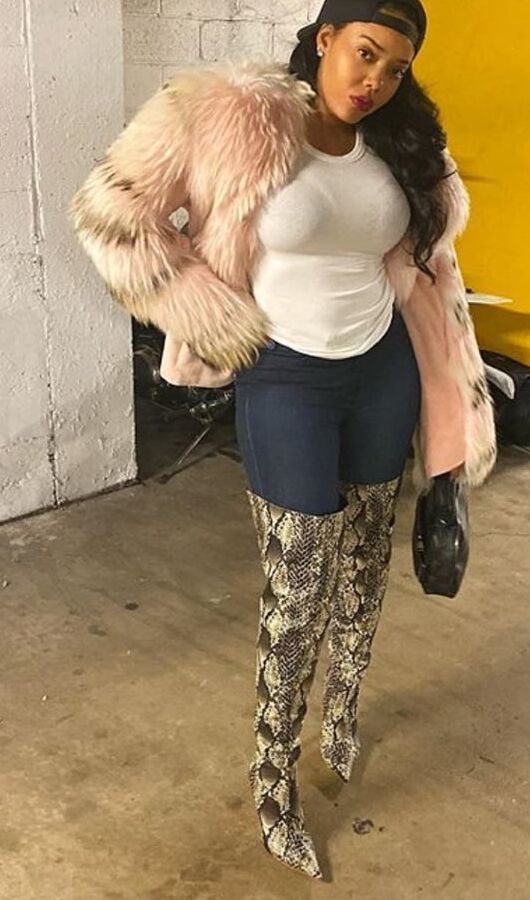 Female Celebrity Boots &amp; Leather - Angela Simmons