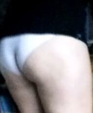 My mom walking around in panties