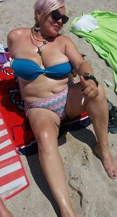Mature ladies at the beach