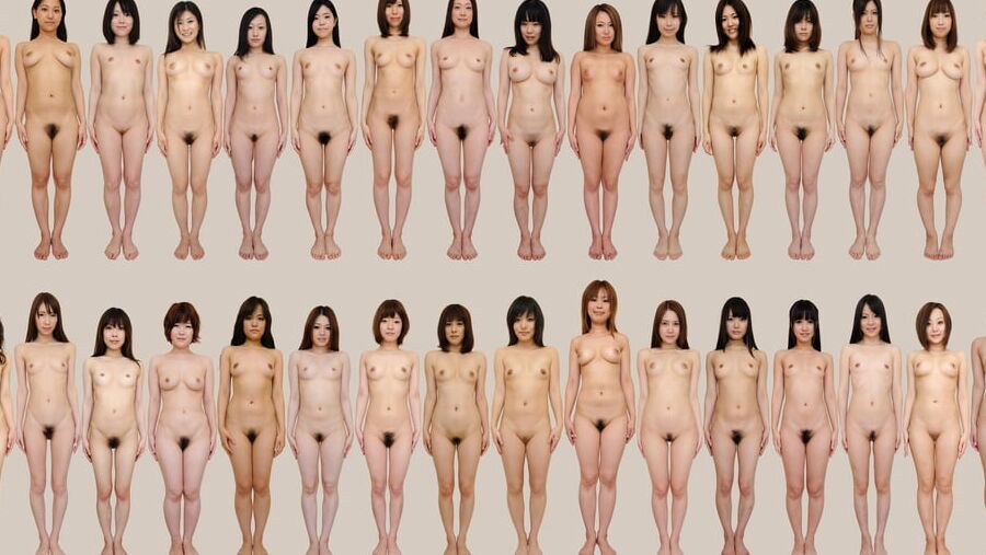 Japanese women standing frontal, facing camera