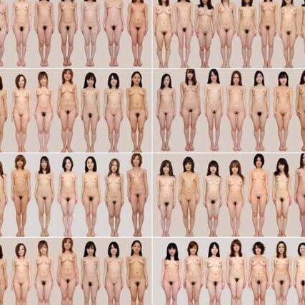 Japanese women standing frontal, facing camera