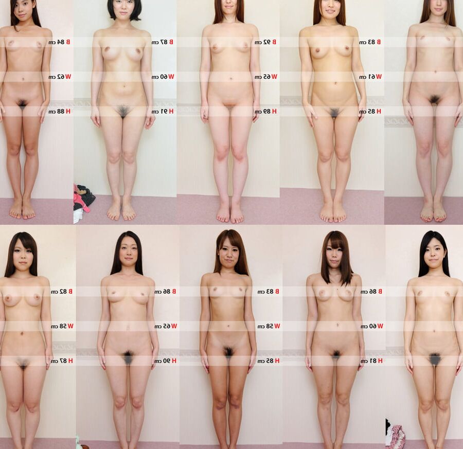 Japanese women standing frontal, facing camera