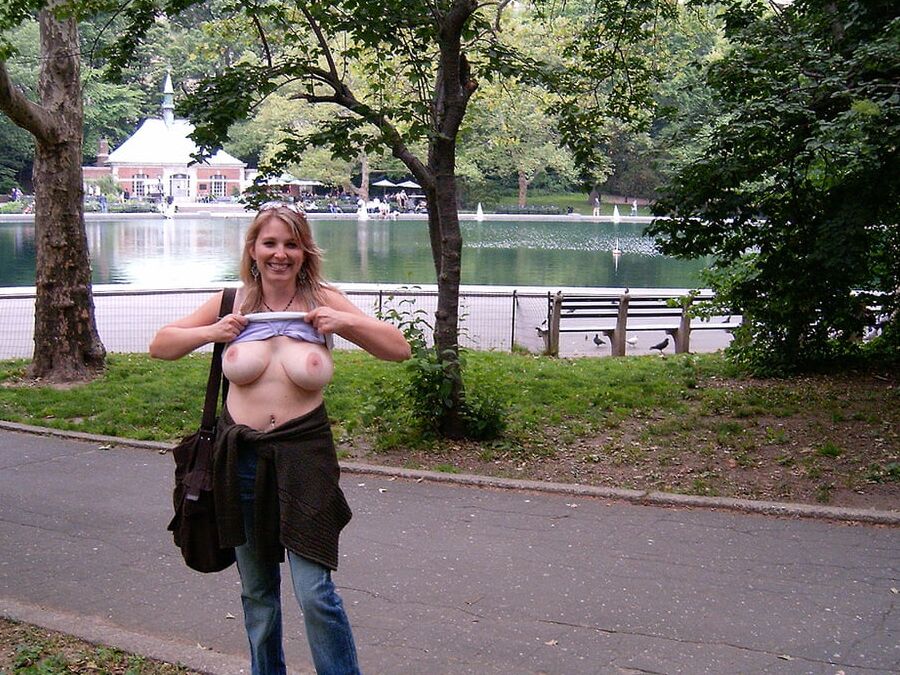 Tits out in jean&;s