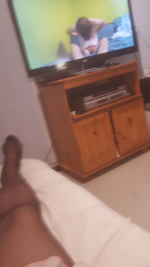 mes collants et ma mini jupe en nylon et volant