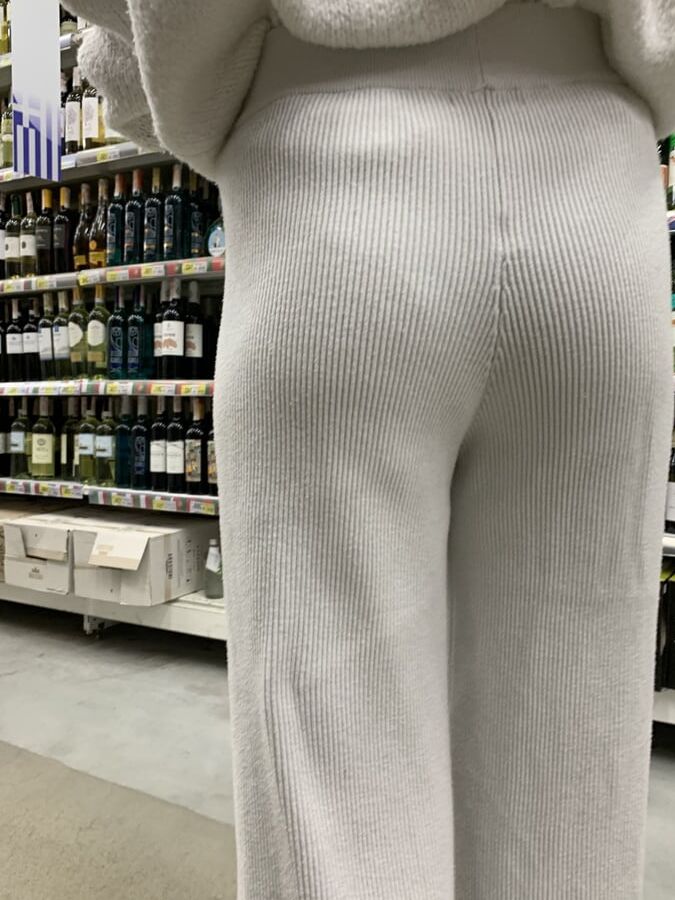 Skinny young mom panties line