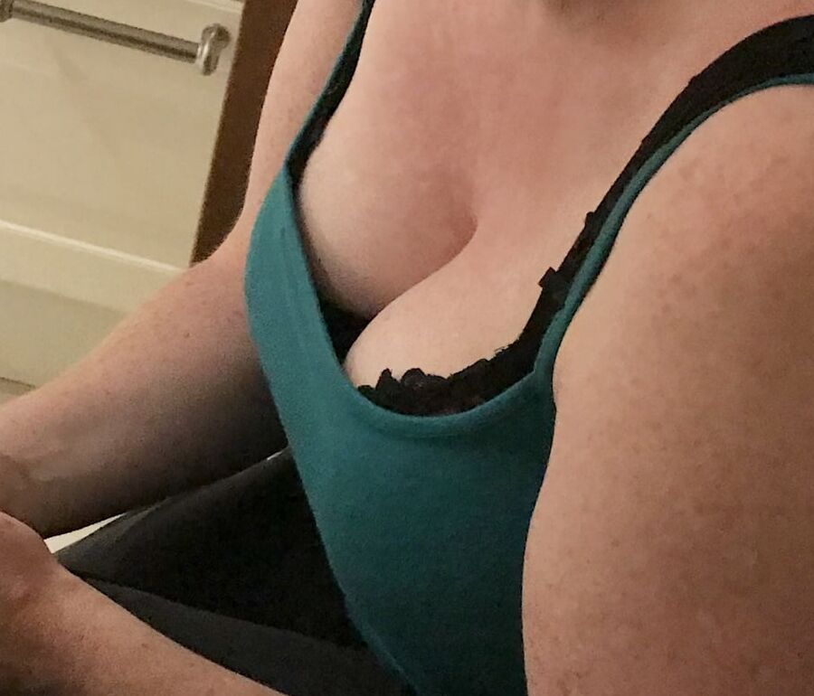 Sexy curvy blond with large boobs and huge areolas