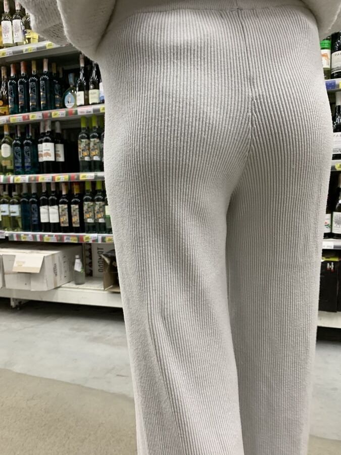 Skinny young mom panties line