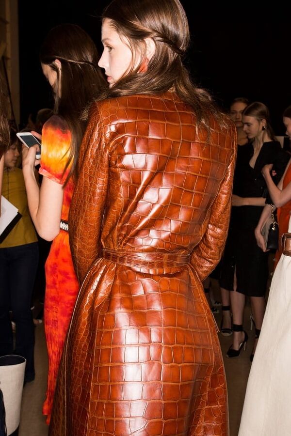 Brown Leather Coat - by RedBull