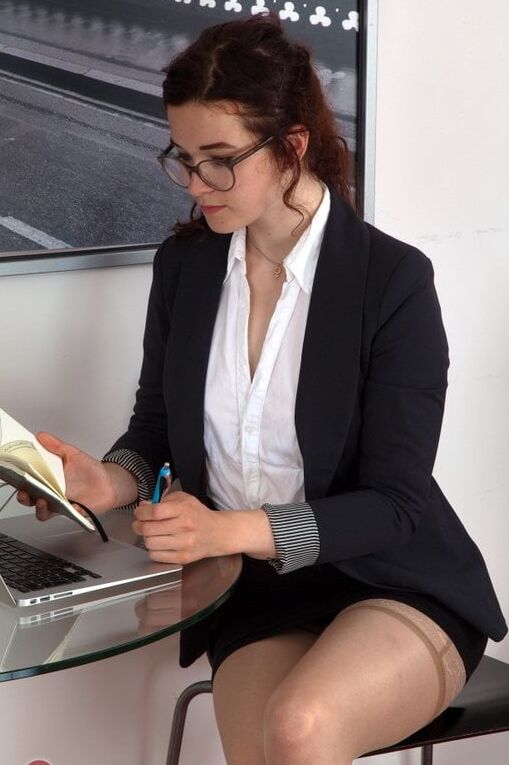 hairy office girl