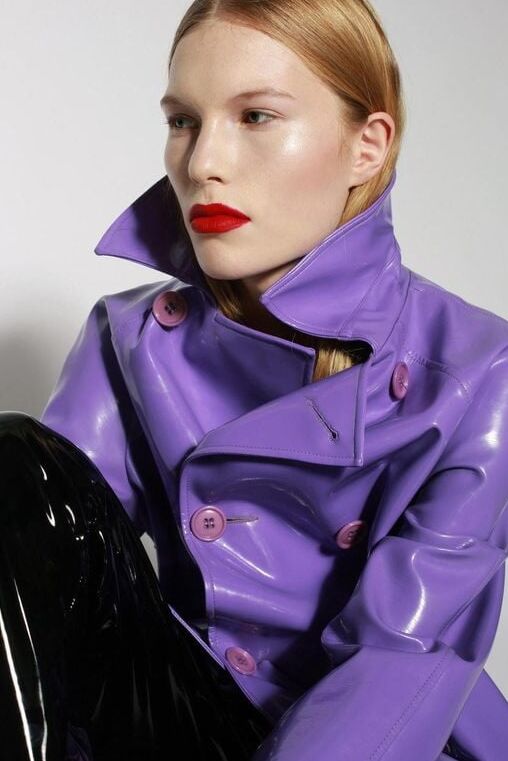 Purple and Pink Leather Coat - by Redbull