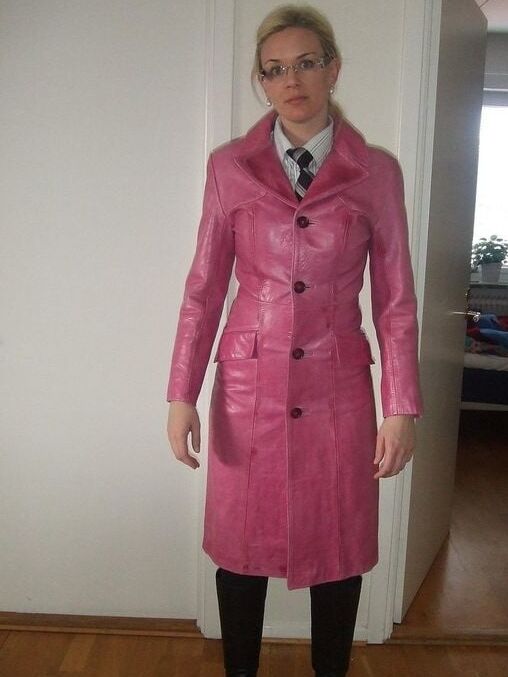 Purple and Pink Leather Coat - by Redbull