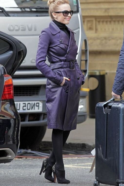 Purple and Pink Leather Coat - by Redbull