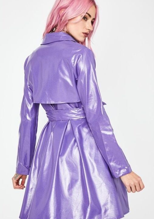 Purple and Pink Leather Coat - by Redbull