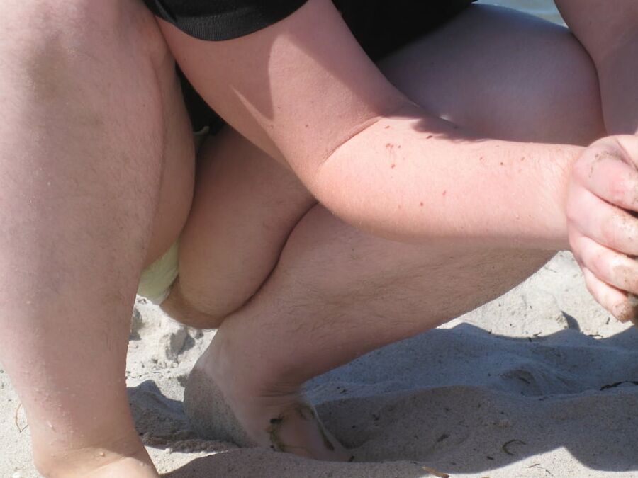- my wife Annett - naked and hairy on the beach