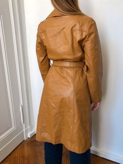 Brown Leather Coat - by RedBull