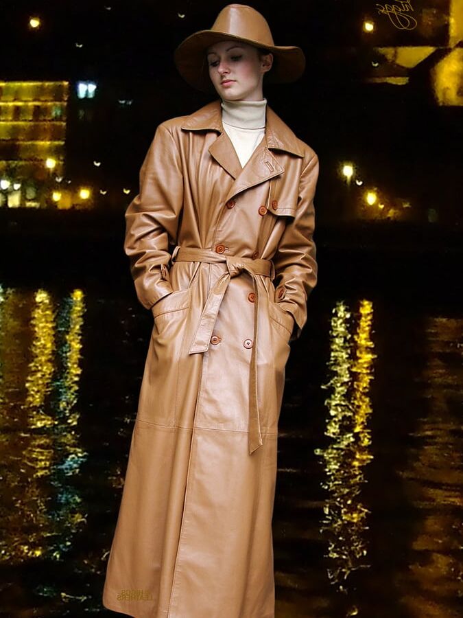 Brown Leather Coat - by RedBull