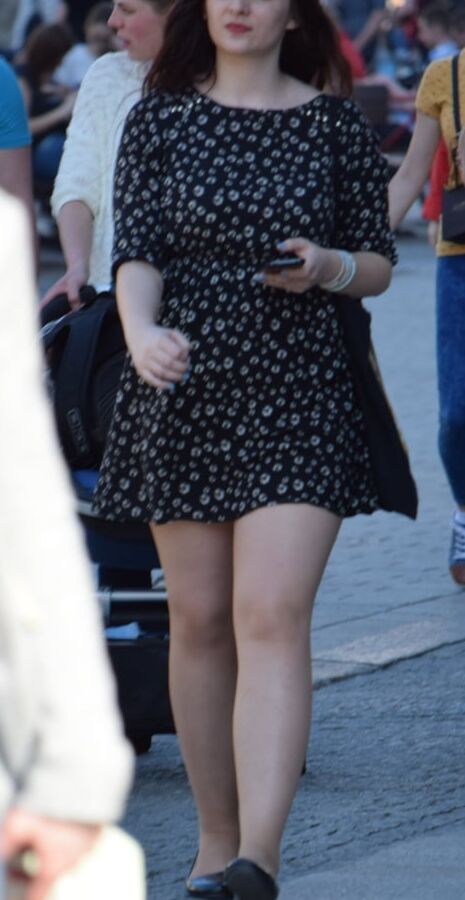 Street Pantyhose - Polish Cunt with Flabby Legs