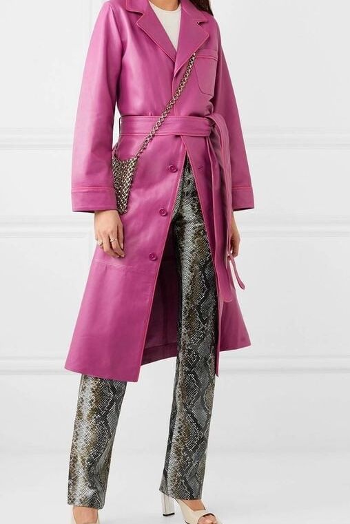 Purple and Pink Leather Coat - by Redbull