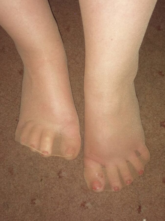 Nylon feet and tits