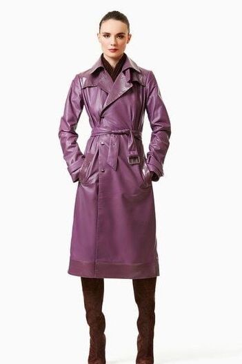 Purple and Pink Leather Coat - by Redbull