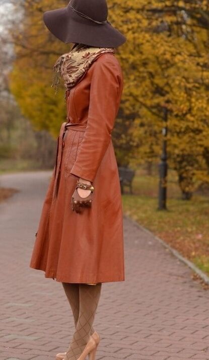 Brown Leather Coat - by RedBull