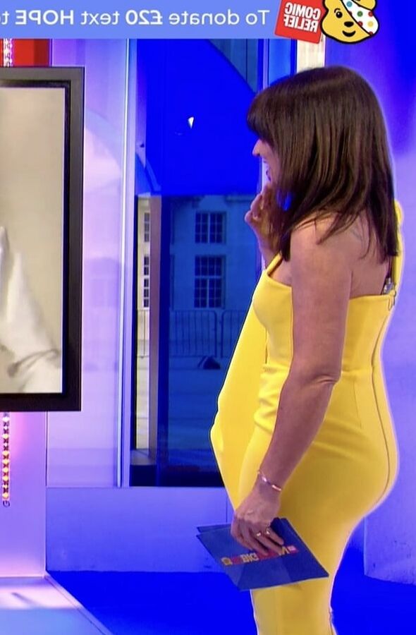 Davina McCall,Very tight yellow dress, The Big Night In