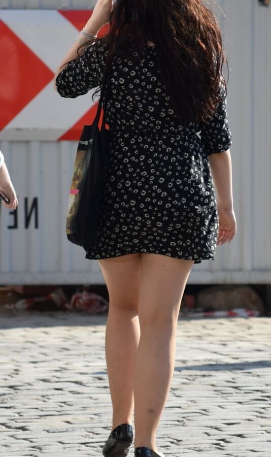 Street Pantyhose - Polish Cunt with Flabby Legs