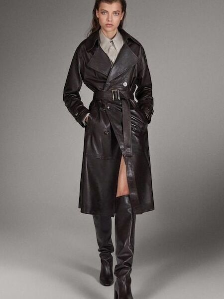 Brown Leather Coat - by RedBull