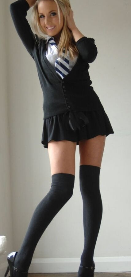 Dressed as schoolgirls