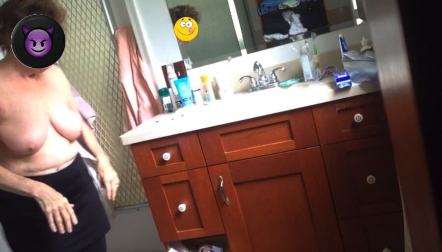 GILF Bathroom Spy - Tits