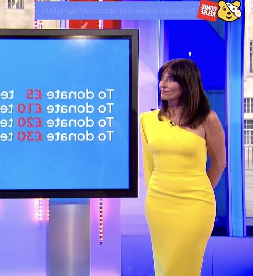 Davina McCall,Very tight yellow dress, The Big Night In