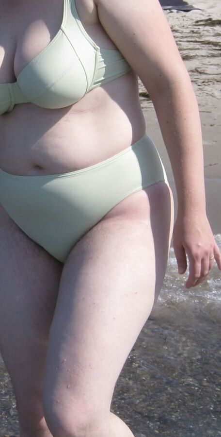 - my wife Annett - naked and hairy on the beach