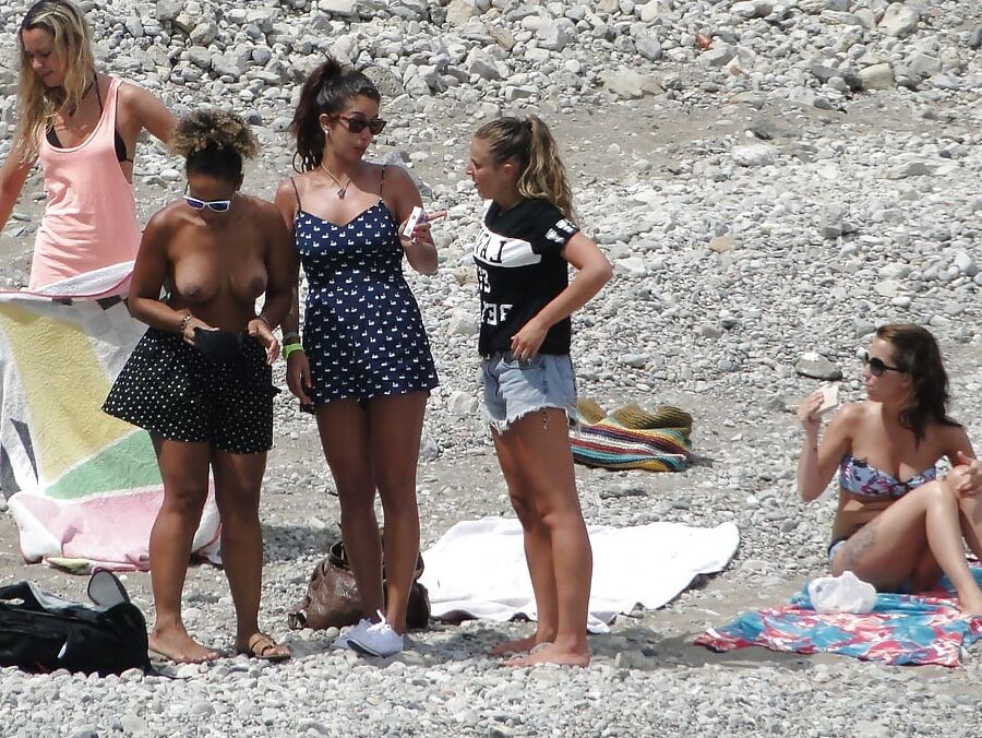 Girls Changing on the Beach for Topless Lovers