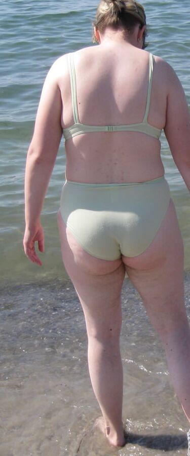 - my wife Annett - naked and hairy on the beach