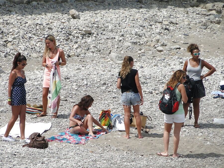 Girls Changing on the Beach for Topless Lovers