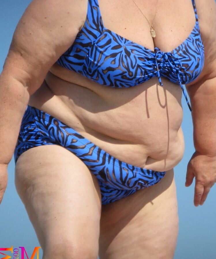 BBW Beach Voyeur (Huge Belly Samples)