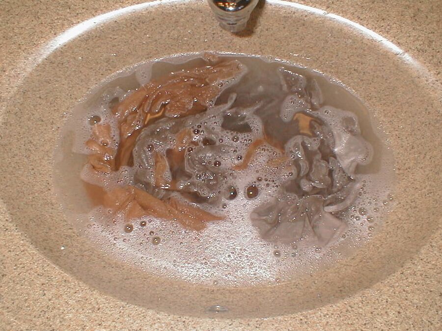 Handwashing the Wife&;s Pantyhose