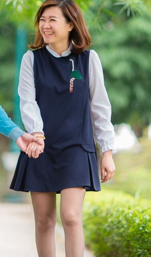 Timid Little Chinese Wifey in Pantyhose