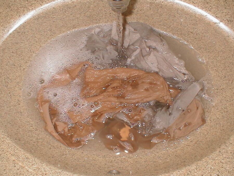 Handwashing the Wife&;s Pantyhose