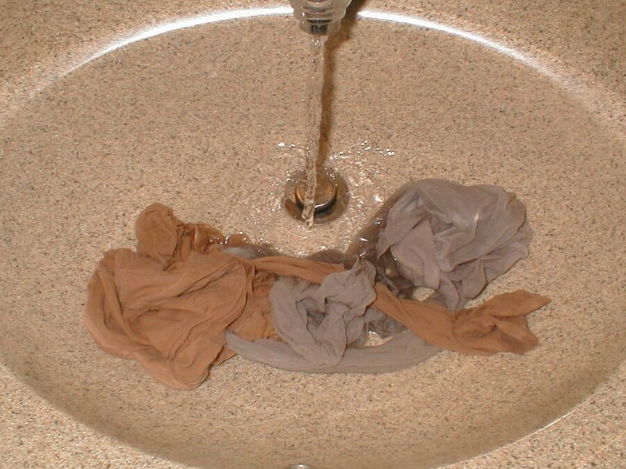 Handwashing the Wife&;s Pantyhose