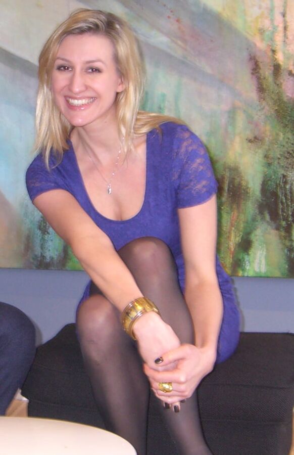 More Blue Dresses and black nylon