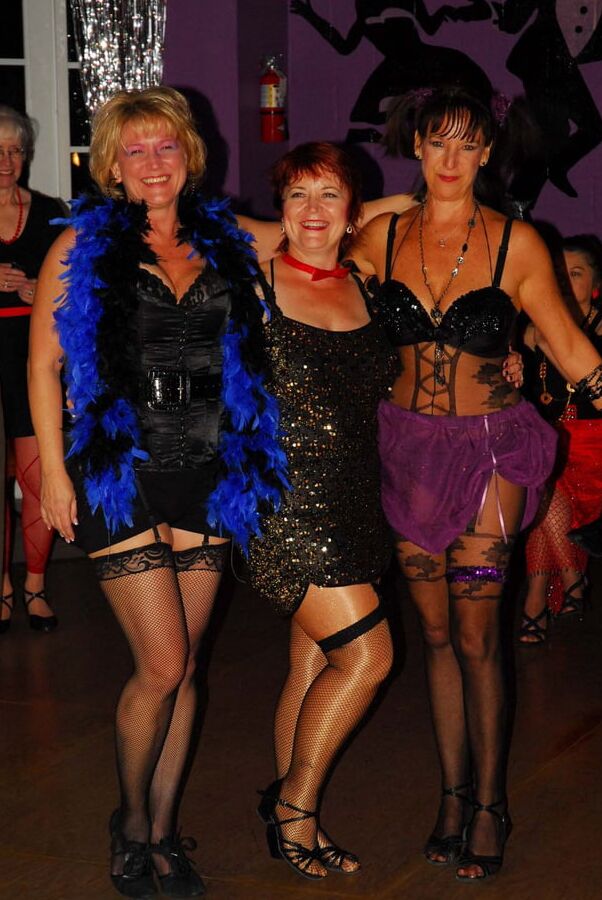 More Blue Dresses and black nylon