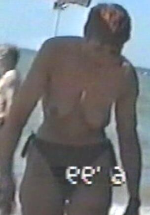 Big german tits on Danish beach