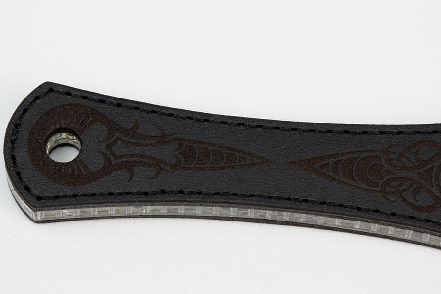 Hard Leather Paddle. The Glass Midrib
