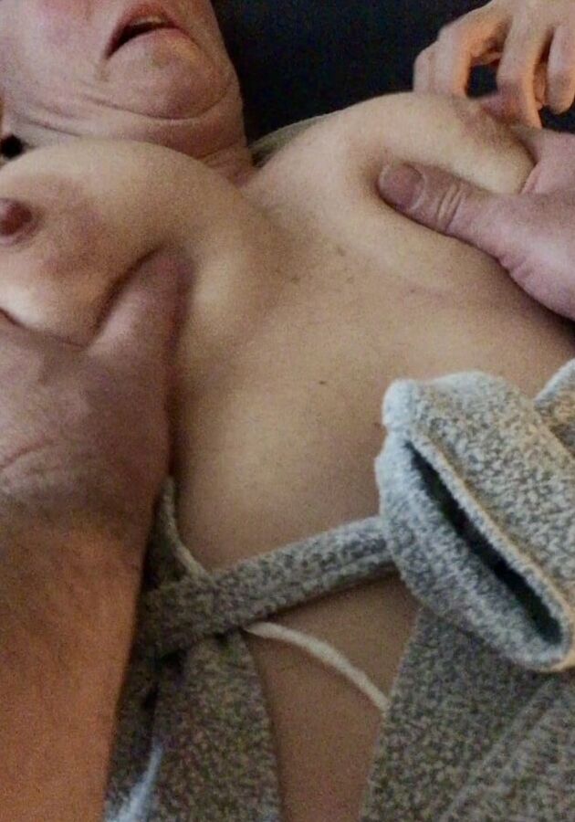 Eating the wifes pussy and groping her tits for you